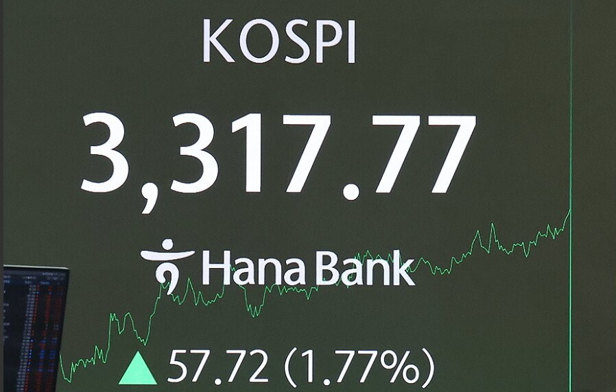 코스피 3317.77 사상 최고점 찍...